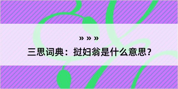 三思词典：挝妇翁是什么意思？