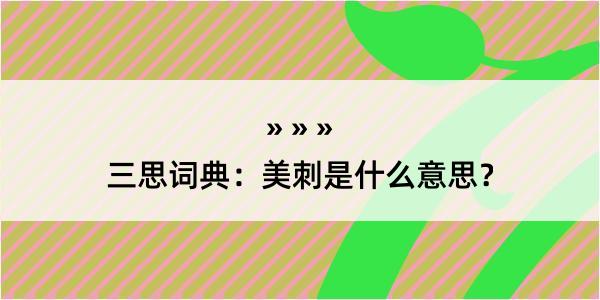 三思词典：美刺是什么意思？