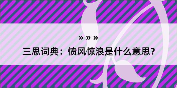 三思词典：愤风惊浪是什么意思？