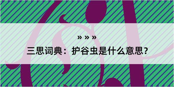 三思词典：护谷虫是什么意思？