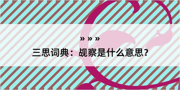 三思词典：觇察是什么意思？