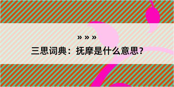 三思词典：抚摩是什么意思？