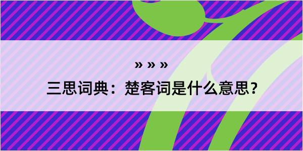 三思词典：楚客词是什么意思？