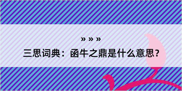 三思词典：函牛之鼎是什么意思？