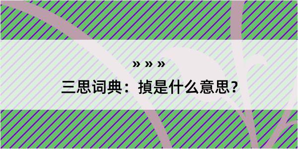 三思词典：揁是什么意思？