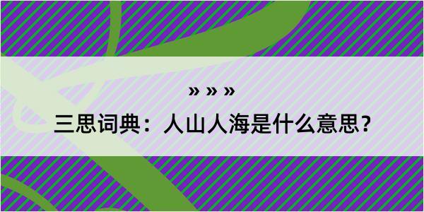 三思词典：人山人海是什么意思？