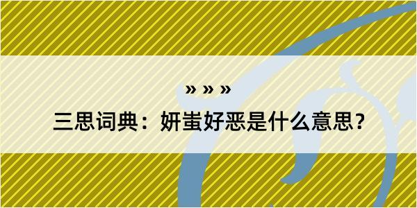 三思词典：妍蚩好恶是什么意思？