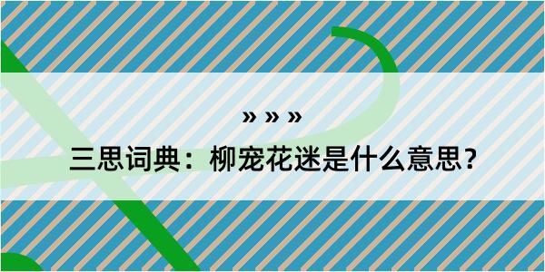 三思词典：柳宠花迷是什么意思？