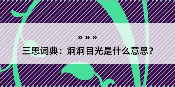 三思词典：炯炯目光是什么意思？