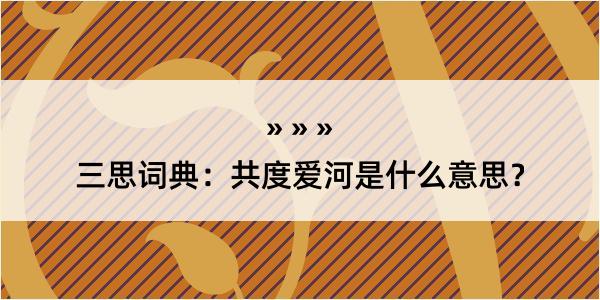 三思词典：共度爱河是什么意思？