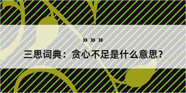 三思词典：贪心不足是什么意思？