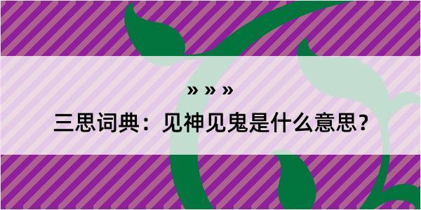 三思词典：见神见鬼是什么意思？