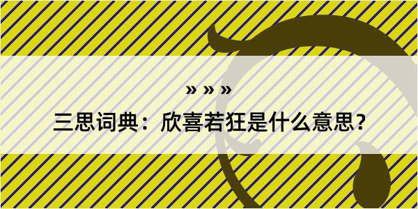 三思词典：欣喜若狂是什么意思？