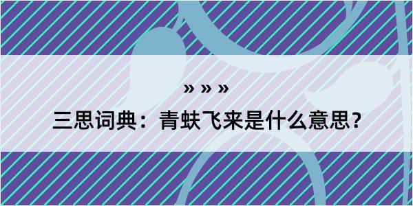 三思词典：青蚨飞来是什么意思？