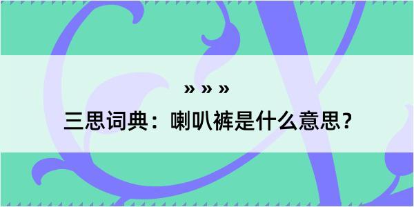 三思词典：喇叭裤是什么意思？