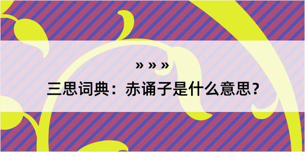 三思词典：赤诵子是什么意思？