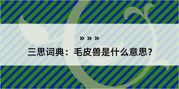 三思词典：毛皮兽是什么意思？