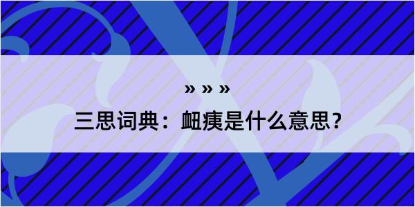 三思词典：衄痍是什么意思？