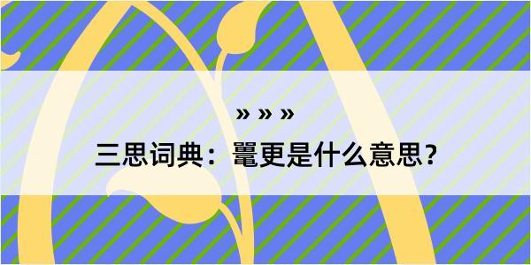 三思词典：鼍更是什么意思？