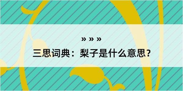 三思词典：梨子是什么意思？