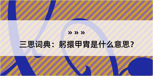 三思词典：躬擐甲胄是什么意思？