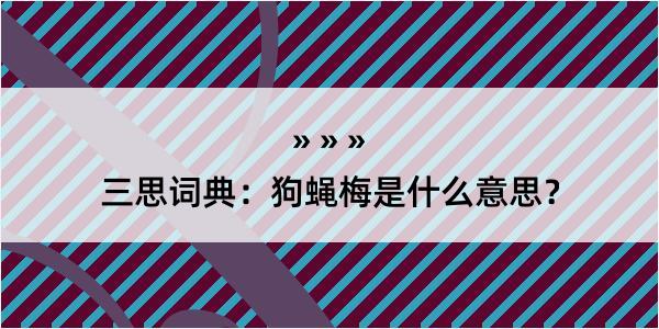 三思词典：狗蝇梅是什么意思？