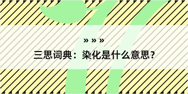 三思词典：染化是什么意思？