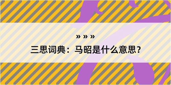 三思词典：马昭是什么意思？