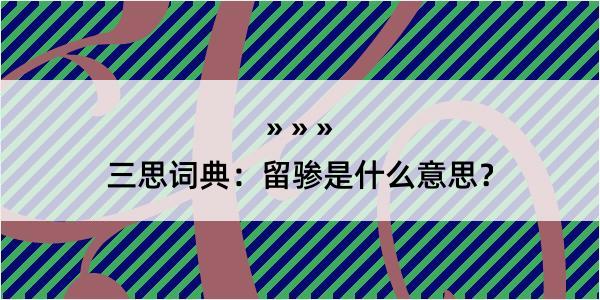 三思词典：留骖是什么意思？