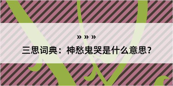 三思词典：神愁鬼哭是什么意思？