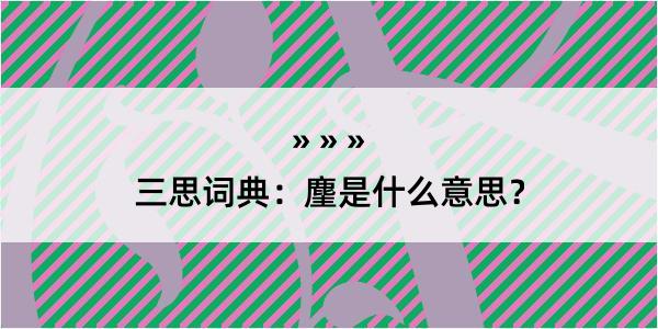 三思词典：麈是什么意思？