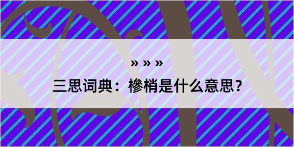 三思词典：槮梢是什么意思？