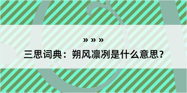 三思词典：朔风凛冽是什么意思？