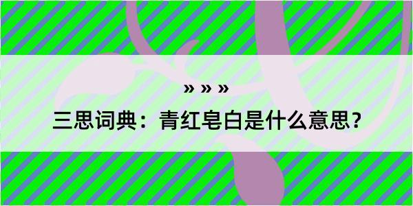 三思词典：青红皂白是什么意思？