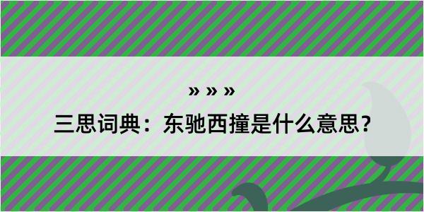 三思词典：东驰西撞是什么意思？