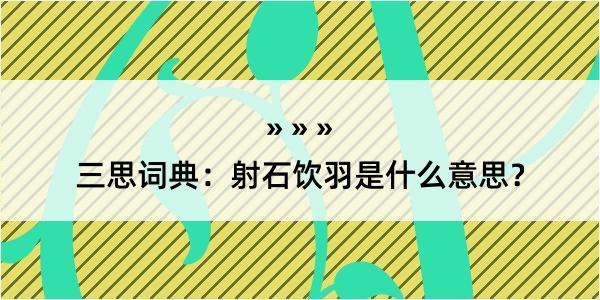 三思词典：射石饮羽是什么意思？