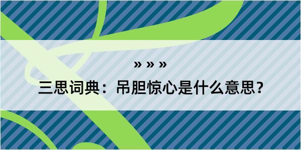 三思词典：吊胆惊心是什么意思？