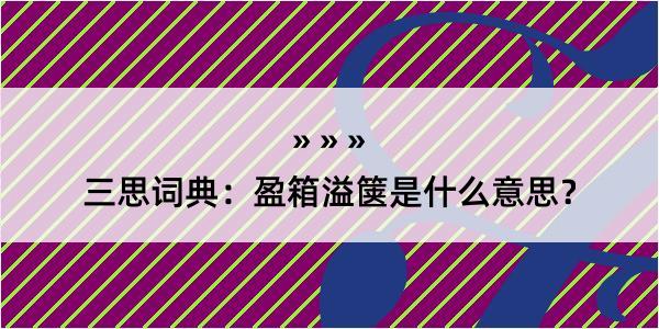 三思词典：盈箱溢箧是什么意思？