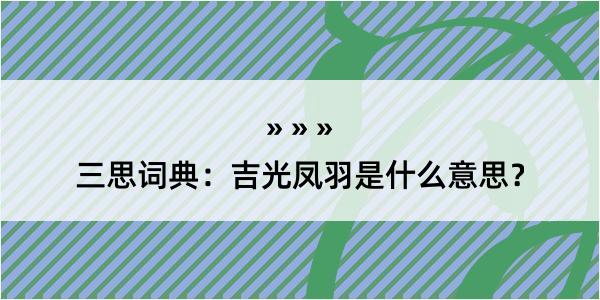 三思词典：吉光凤羽是什么意思？