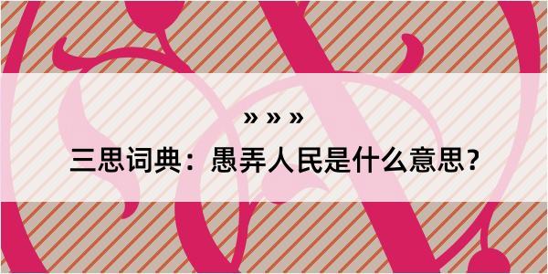 三思词典：愚弄人民是什么意思？