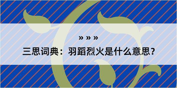 三思词典：羽蹈烈火是什么意思？