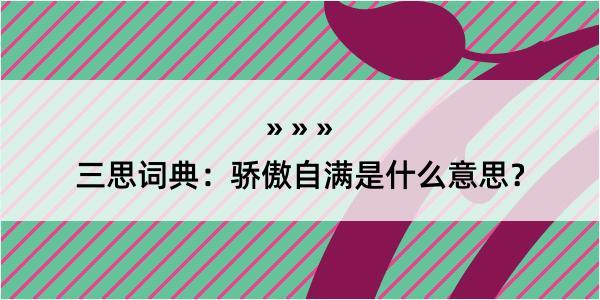 三思词典：骄傲自满是什么意思？