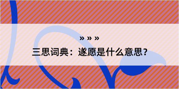 三思词典：遂愿是什么意思？