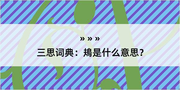 三思词典：鳺是什么意思？