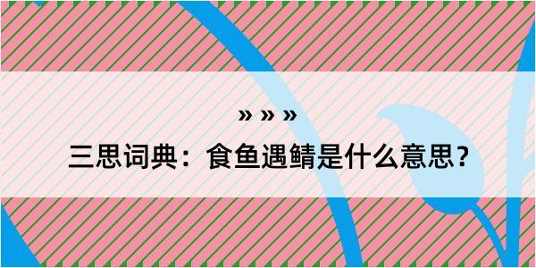 三思词典：食鱼遇鲭是什么意思？