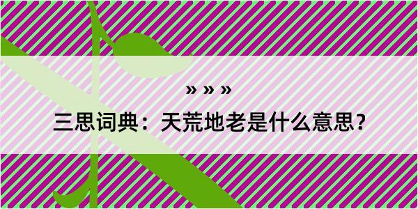 三思词典：天荒地老是什么意思？