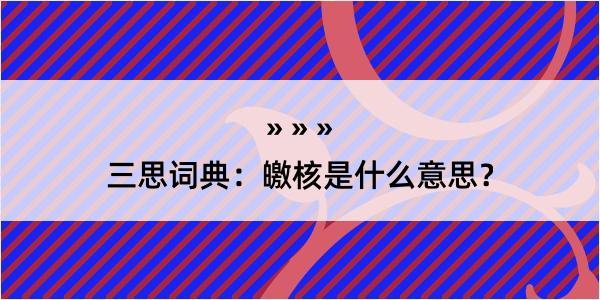 三思词典：皦核是什么意思？