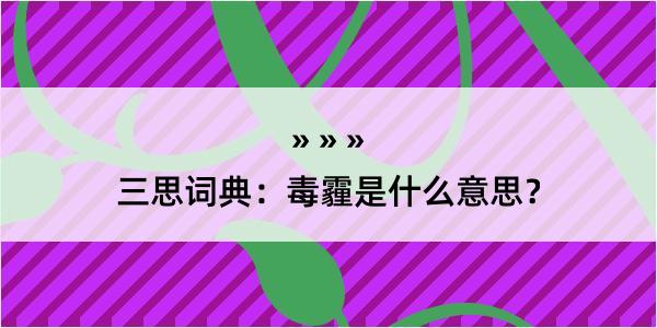 三思词典：毒霾是什么意思？