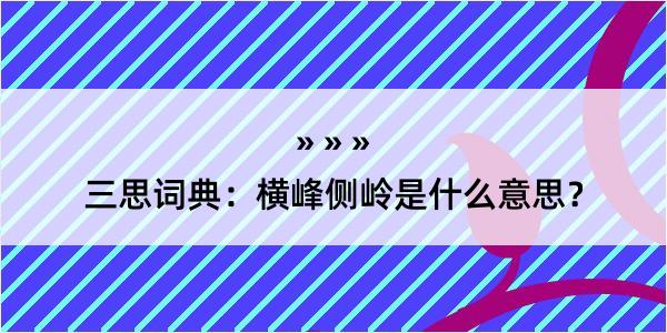 三思词典：横峰侧岭是什么意思？