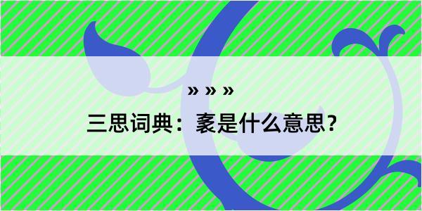 三思词典：袲是什么意思？